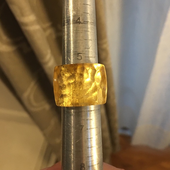 Sterling silver gold plated lucite dome ring - Picture 8 of 11